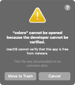 color cant be opened