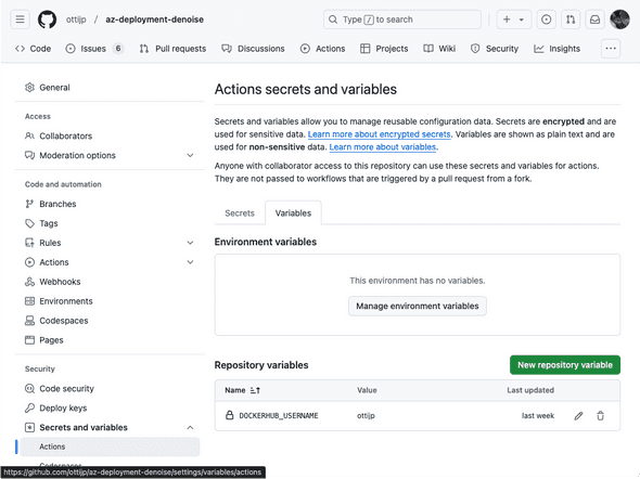 github variables